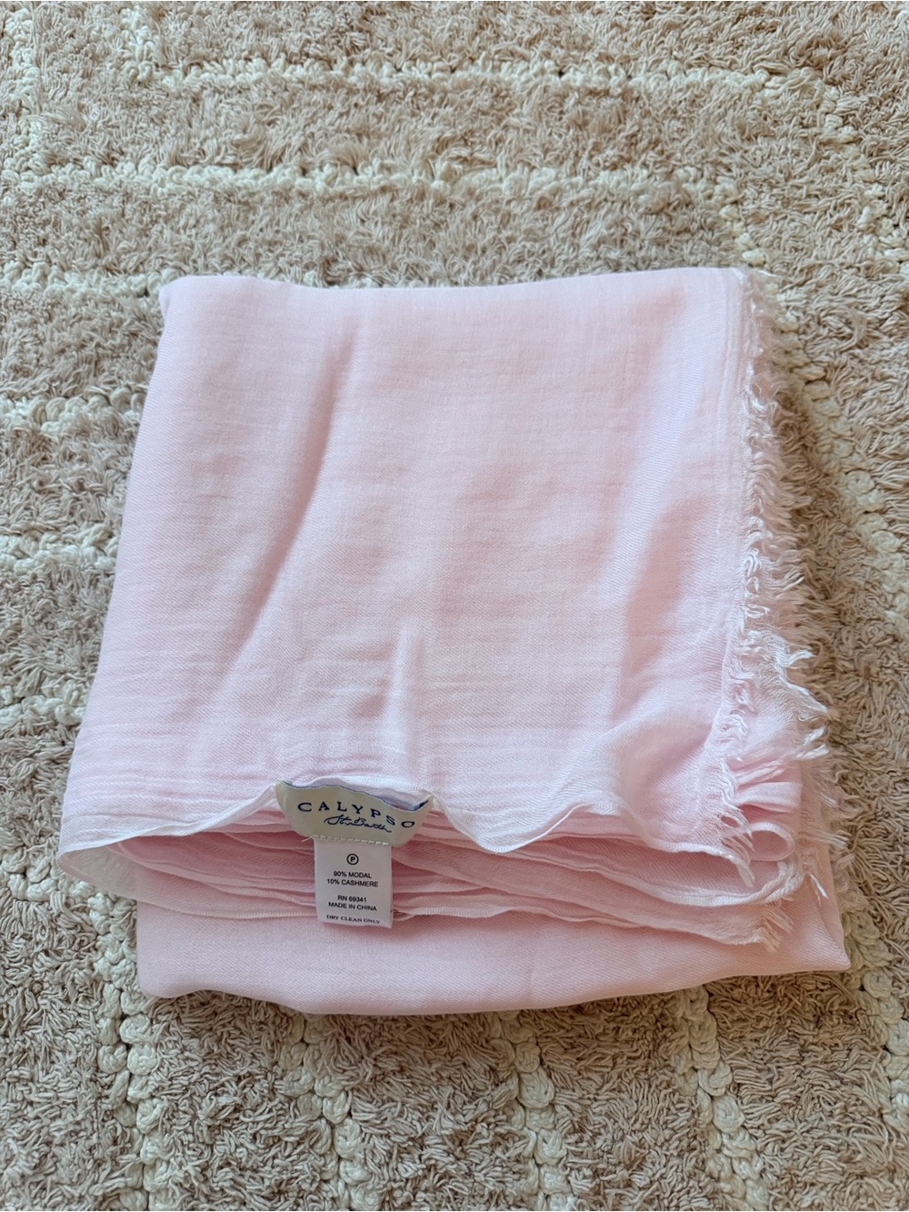 Calypso St. Barth Gauzy Ballet Pink Cashmere Blend Shawl